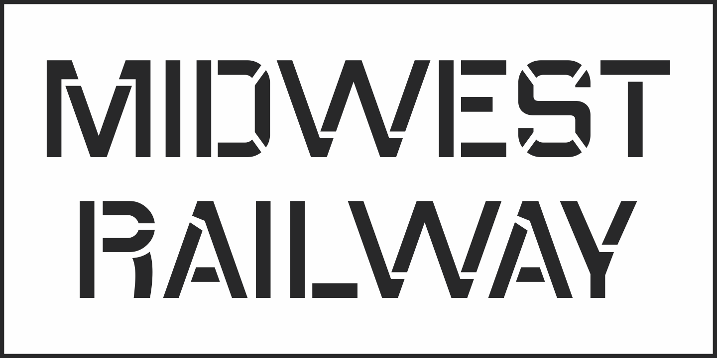 Przykład czcionki Midwest Railway JNL Regular